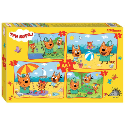 Пазл Puzzle 4 в 1 Три кота Step Puzzle 92314 01